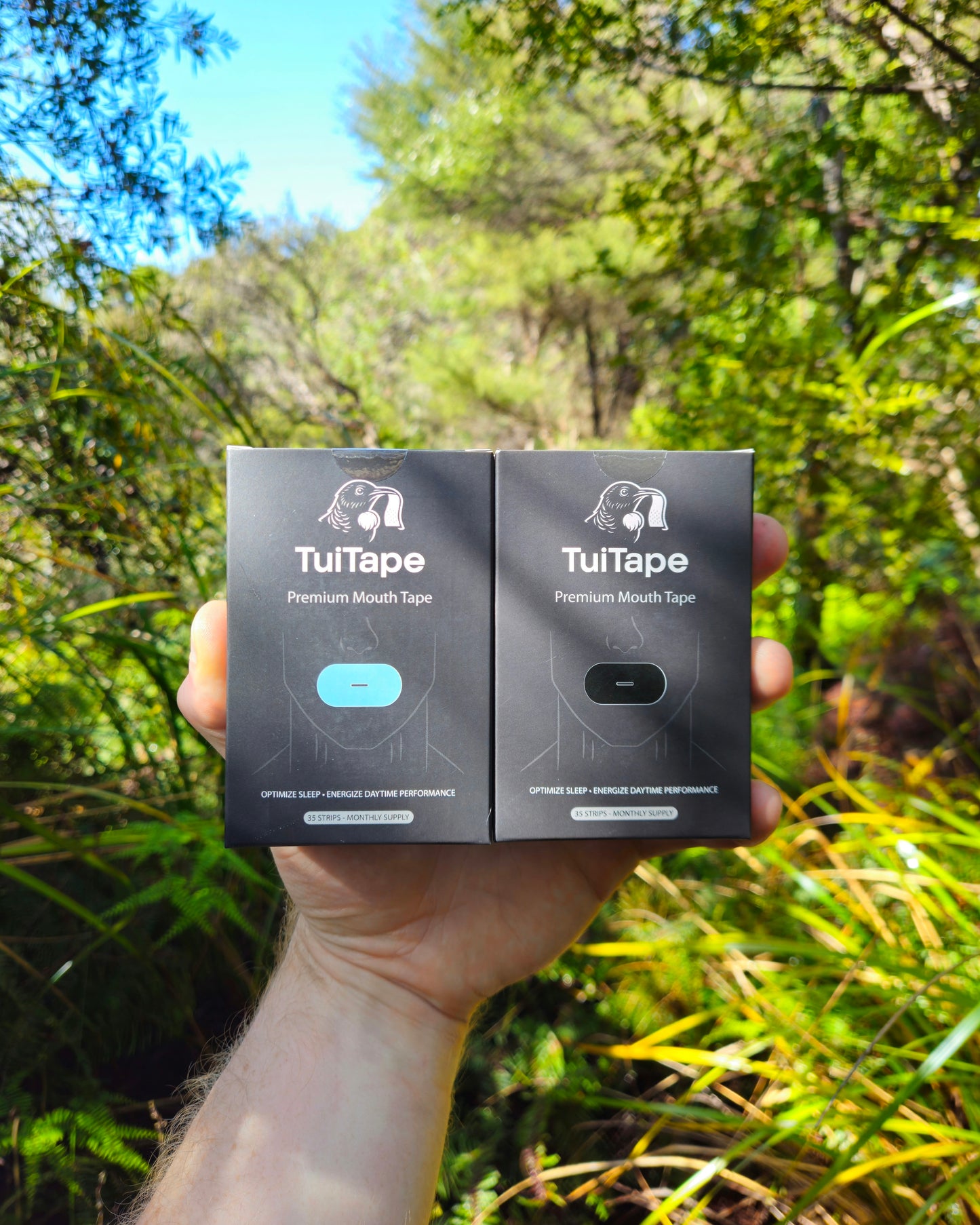 Oval Mouth Tape | Light Blue / Black | 7 or 35-Night Pack