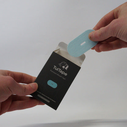 Oval Mouth Tape | Light Blue / Black | 7 or 35-Night Pack